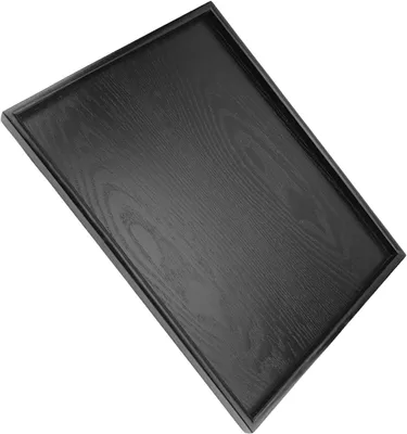 Productafbeelding van Rechthoekig serveerplank van zwart massief hout, veelzijdig vintage serveerblad voor barbecues, cafés en thuisgebruik, 35 * 24 cm