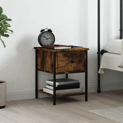 Obrázok produktu pre vidaXL Nočný stolík Smoked Oak 34x35,5x45 cm odvodený výrobok z dreva