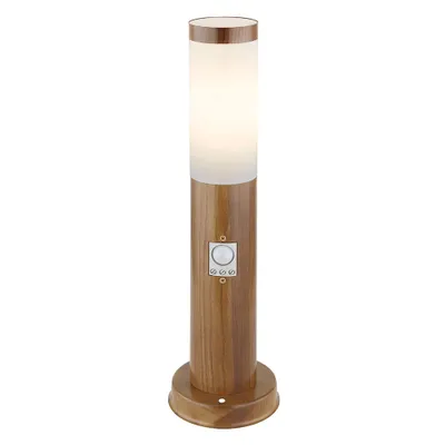 Produktbild von Sockelleuchte, Edelstahl Holz Optik, Bewegungsmelder, H 45 cm