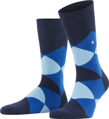 Produktbild von Burlington Herren Socken - Clyde, Rautenmuster, Baumwolle Marine/Hellblau 40-46