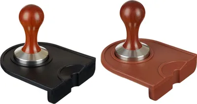 Produktbild von scarlet espresso | Tamperablage »Professionale« mit dropped edge (rutschfest) & Aufnahme für Siebträger wärend des Tampens, Farbe:Braun