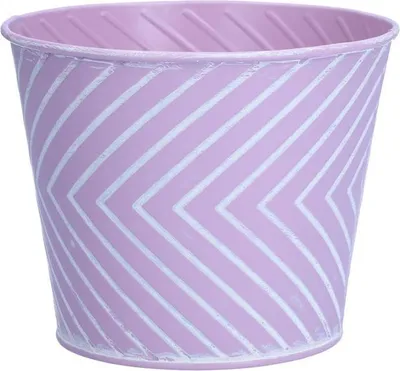 Produktbild von INNA-Glas Pflanztopf CENDRINE Zink, Linienmuster, lila, 9,3cm, Ø11,5cm - Blumentopf