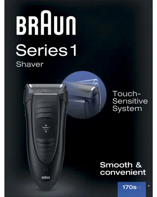 Zdjęcie produktu dla Braun Series 1 -170, Golarka foliowa, Czarny, Prąd przemienny, 100-240 V, 293 g, 45,5 mm