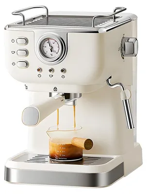Image de Machine à expresso semi-automatique - 1050 W, 20 bars, avec réservoir de 1,5 litre en acier inoxydable
