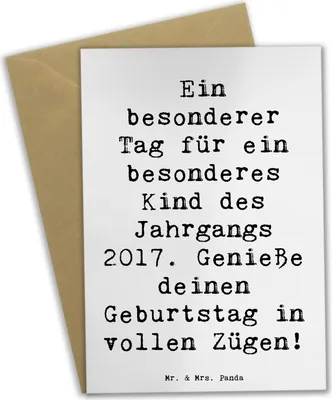Produktbild von Mr. & Mrs. Panda Grußkarte Spruch 2017 Geburtstag - Weiß - Geschenk, weihnachtskarten, Geburtstagsgeschenk, kommunionskarte, Happy Birthday, dankeskarten, neue Abenteuer