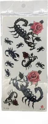 Produktbild von Vielfältige Temporäre Tattoos – Florale, Tribal- und Tiermotive Skorpione und Rosen
