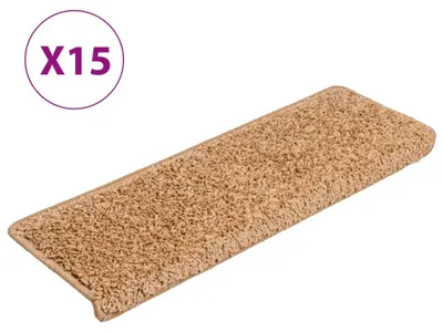 Produktbild von vidaXL Stufenmatten 15 Stk. 65x21x4 cm Beige Rechteckiger Rand