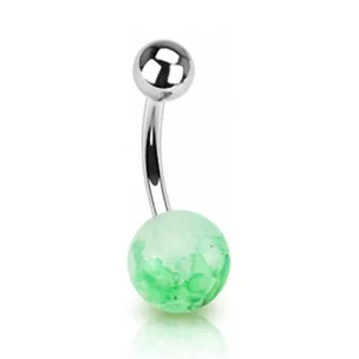 Produktbild von Taffstyle Bauchnabelpiercing Bauchnabelpiercing Stecker mit Faux Stein Kugel, Grün