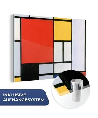 Obrázek produktu pro MuchoWow® Obrazy na skle - Nástěnné obrazy - Fotografie na skle Umění - Mondrian - Staří mistři 30x20cm Nástěnná dekorace ze skla - akrylová malba na sklo -