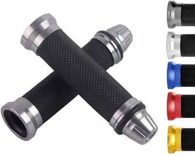 Image de Poignées en aluminium pour moto, universelles, adaptables aux guidons de 7/8", gauche/droite, longueur de 14,5 cm