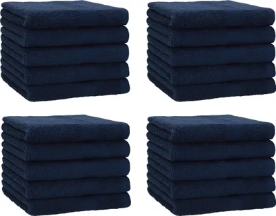Produktbild von Betz 20 Stück Gästetücher 30x50 cm PREMIUM 100% Baumwolle Set  Farbe: dunkelblau