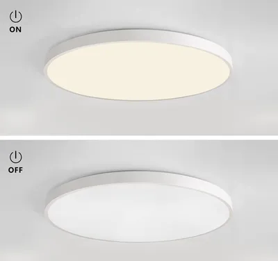 Produktbild von 2 Stücke Deckenlampe LED Deckenleuchte Ø30cm 24W Warmliches 3000K, 2000LM Rund Decke Küchenlampen Modern Schlicht Weiß Ultra für Wohnzimmer Schlafzim