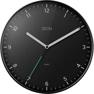 Analoge Wanduhr, schwarz, 30 cm, für Wohnzimmer & Küche