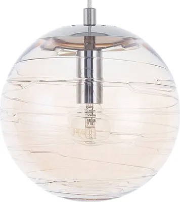 Zdjęcie produktu dla BELIANI Lampa wisząca sufitowa szklana złota przeźroczysta okrągły klosz nowoczesny design