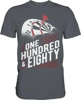 Produktbild von Vintage Dart Dartscheibe 180 Darts T-Shirt – Dark Grey / XXL