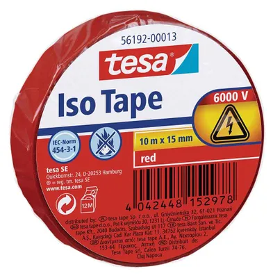 Produktbild von tesa Isolierband Elektroinstallation 10m x 15mm - Rot