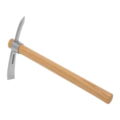Produktbild von Spitzhacke Hacke Handgrubber Zweizweck-Bonsai-Handfräse Edelstahl-Spitzhacke Kurzklauenrechen mit Holzgriff für Bonsai-Gärtnereien