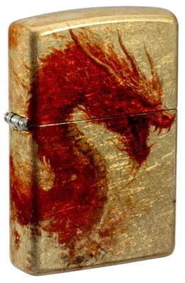 Produktbild von Zippo Benzin-Feuerzeug Tumbled Brass color 540° Samurai/Dragon, unbefüllt 60007647