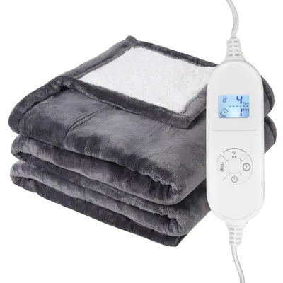 Obrázek produktu pro Elektrická oboustranná deka 120x160 cm vyhřívací podložka regulace teploty dálkový ovladač