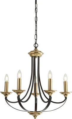 Produktbild von Kronleuchter Metall E14 B: 58 cm H: max. 150 cm in Bronze dunkel Vintage Design Lüster Hängeleuchte