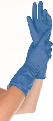 Produktbild von Haushalts-Handschuh Latex Bettina XL 30cm blau VE=12 Paar