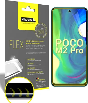 Obrázok produktu pre 2x ochranná fólia pre Xiaomi Poco M2 Pro, 100% pokrytie displeja, dipos Flex