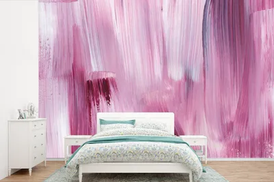 Produktbild von MuchoWow® Fototapete für Wohnzimmer oder Schlafzimmer Wandtapete Vinyl Motivtapete Farben - Farbe - Rosa - 600x400 cm - Vinyltapeten