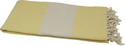 Produktbild von Hamamtuch Strandtuch naturbeige gelb ca. 90x180 cm "Diamant"