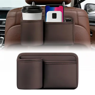 Produktbild von Autositz Organizer Kunstleder Braun Multifunktionale Aufbewahrungstasche Handyhalter