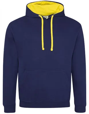 Produktbild von Just Hoods JH003 | Varsity Herren Hoodie / Kaputzenpullover - Farbe: Oxford Navy/Sun Yellow - Größe: S
