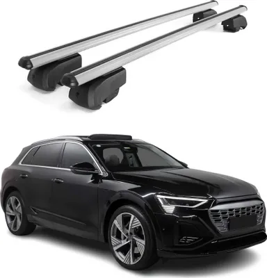 Image de Barres de toit Transversales pour Audi E-Tron 2018-2025 Aluminium Gris ABE