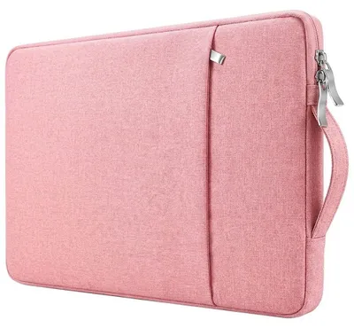 Image de Housse Ordinateur Portable 14 Pouces, pour MacBook Air Pro Dell Asus HP, avec Poignée - Rose
