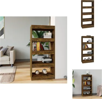 Zdjęcie produktu dla vidaXL Regał/przegroda do pokoju dąb wędzony 60x30x135 cm materiał drewnopochodny - Regały i biblioteczki