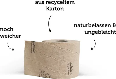 Produktbild von Goldeimer Toilettenpapier - 56 Rollen - 100 % recycelt - das soziale Klopapier