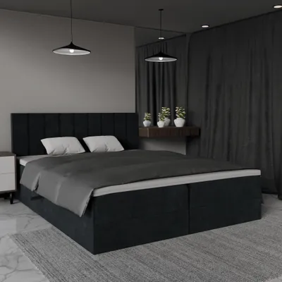 A bedroom scene featuring a bed.
