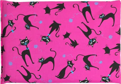 Produktbild von Kirschkernkissen 30 x 20 cm, Katzen-pink. Als Wärmekissen & Kältekissen. Körnerkissen mit Kirschkerne für Mikrowelle und Backofen - 30x20cm