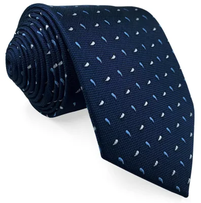 Productafbeelding van Stropdas Set in Navy Blauw met Paisley Patroon voor Bruiloften en Feesten