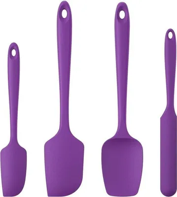 Produktbild von Silikon-Spatel-Set - hitzebeständig - flexibel - BPA-frei - nichtklebend - nahtlos - 4-teilig - Kochutensilien