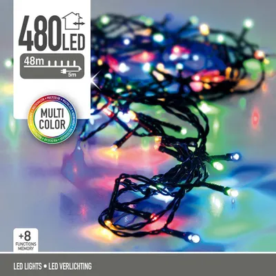 Image de Lumières de sapin de Noël 480 LED, extérieur, 48 m, multicolore, multicolore - Home Styling Collection