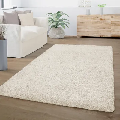 Produktbild von TT Home Teppich Wohnzimmer Hochflor Langflor Einfarbiges Modernes Design Flauschig Größe 60x100 cm