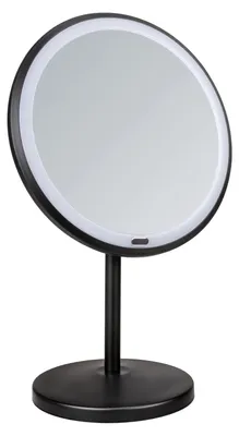 LED-Cosmeticaspiegel 5× Vergrößerung, dimmbar, Touch, schwarz