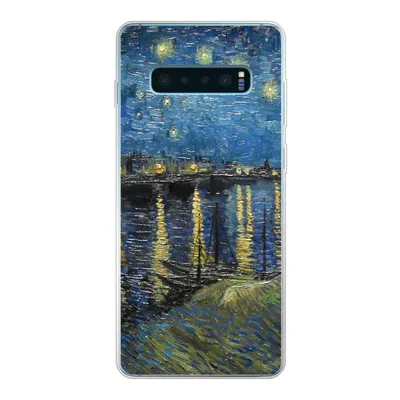 Produktbild von MuchoWow® Handyhülle Schutzhülle Hülle für Samsung Galaxy S10 Plus Sternennacht über der Rhone - Van Gogh - Kunst Silikon Softcase Handy Hülle - Schutzhülle