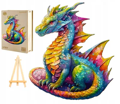 Produktbild von Pasjo24 Holzpuzzle Groß Drache 280 Teile Holzbox