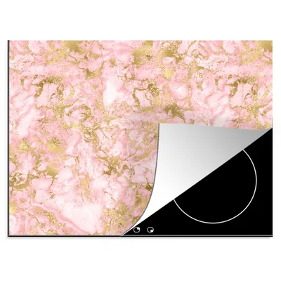 Obrázok produktu pre MuchoWow® Krycia doska sporáka - Indukčná ochrana - 77x59cm Zlato - mramor - dizajn - Kryt na sporák z vinylu - Zväčšuje pracovnú plochu - Keramický