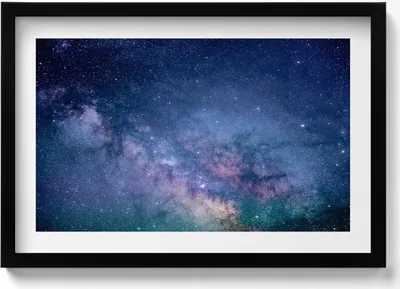 Produktbild von Sternenkosmos– Wandbild mit Rahmen – Gerahmtes Bild  – Wanddekoration – 60x40 cm –  Schwarz Rahmen