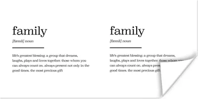 Produktbild von MuchoWow® Poster Zitate - Wörterbuch - Sprichwörter - Familie 120x60 cm - Bild