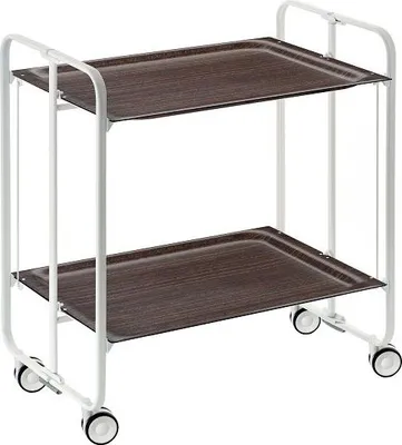 Immagine prodotto di DON HIERRO - Carrello di servizio pieghevole BAUHAUS con rotelle - struttura in metallo bianco, 2 livelli, 4 posizioni