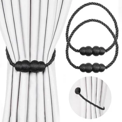 Image de Lot de 2 crochets magnétiques - Noir - Pour usage intérieur et extérieur
