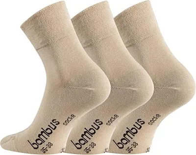 Produktbild von TippTexx 24 6 Paar kurze Bambus-Socken, Quarter Socken, Beige, Größe 39-42