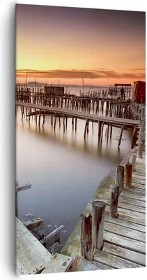 Produktbild von Bild auf Leinwand - Leinwandbild - Brücke Boot Meer - 65x120cm - Wand Bild - Wanddeko - Wandbilder - Leinwanddruck - Bilder - Kunstdruck - Wanddekoration - Leinwand bilder - Wandkunst - PA65x120-3807